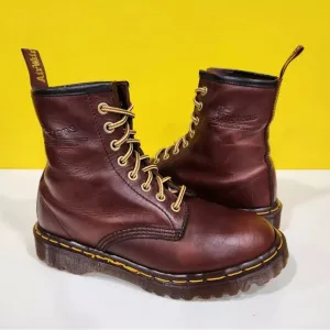 vintage • dr martens doc england MIE rare 90's boots 1460 tan analaline brown