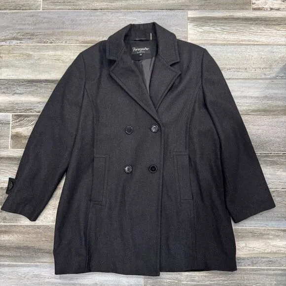 Vintage Forecaster of Boston Wool Blend Coat Double Breasted Long Blazer Plus 18