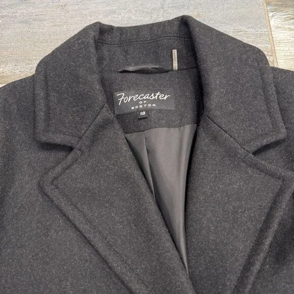 Vintage Forecaster of Boston Wool Blend Coat Double Breasted Long Blazer Plus 18