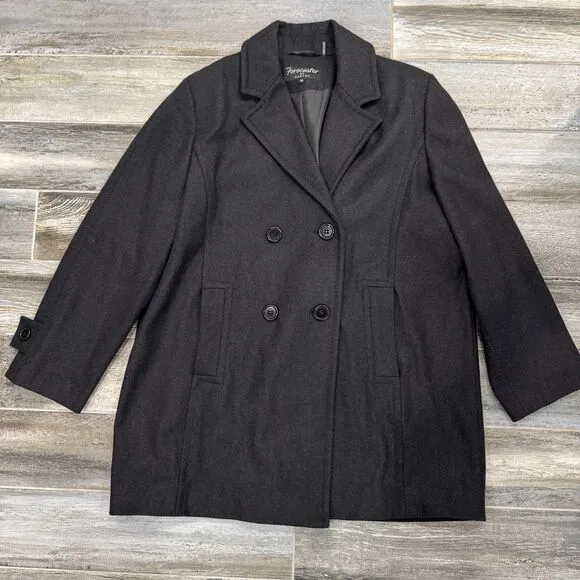 Vintage Forecaster of Boston Wool Blend Coat Double Breasted Long Blazer Plus 18