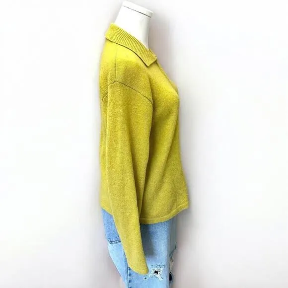 Vintage Krystal Kobe Mustard Yellow &amp; Green Lambswool Jacket - Size Small