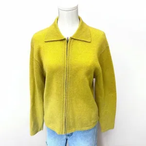 Vintage Krystal Kobe Mustard Yellow &amp; Green Lambswool Jacket - Size Small