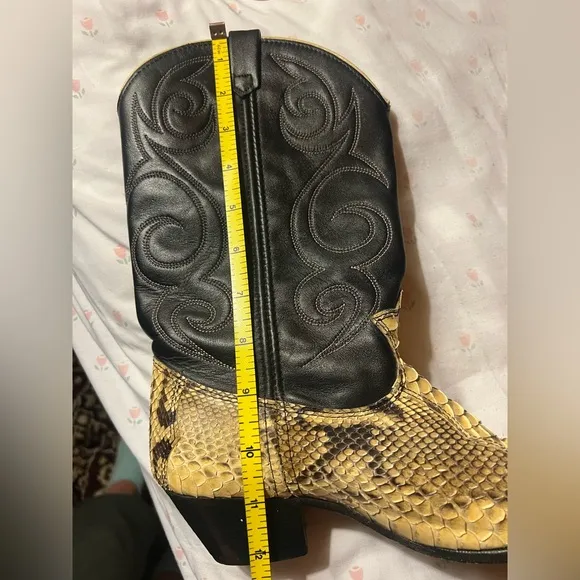Vintage Leather Snakeskin Cowboy Boots snake rare western 90s