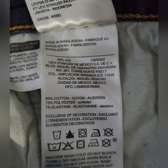 Vintage Levis 511 Big E Red Tab Dark Blue Denim Jeans 34x30 PC9-04511-5314