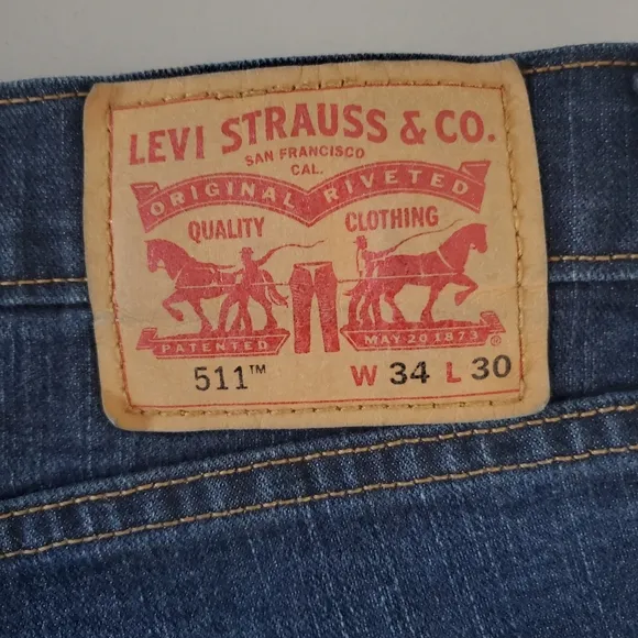 Vintage Levis 511 Big E Red Tab Dark Blue Denim Jeans 34x30 PC9-04511-5314