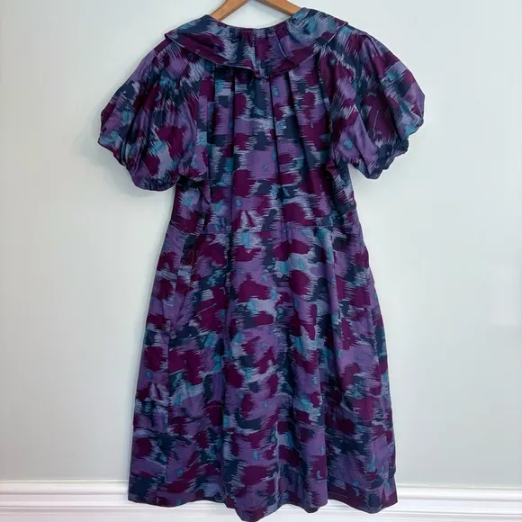 Vintage Marc by Marc Jacobs Abstract Print Puff Sleeve Peter Pan Collar Dress 8