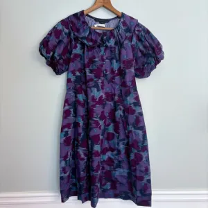 Vintage Marc by Marc Jacobs Abstract Print Puff Sleeve Peter Pan Collar Dress 8