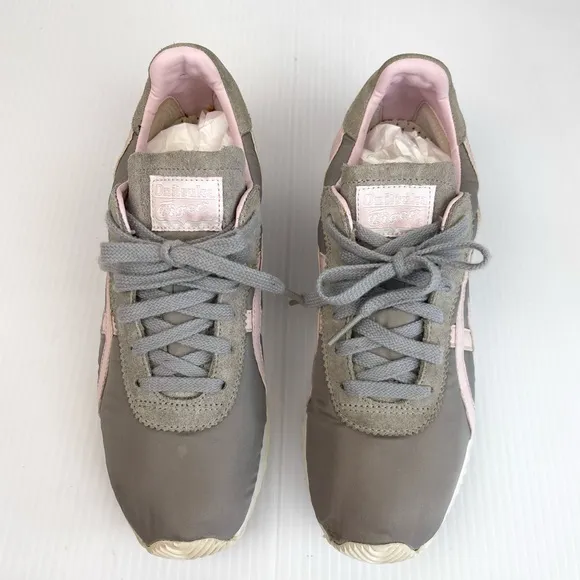Vintage Onitsuka Tiger by Asics Nylon Suede Pink Grey Athletic Sneakers