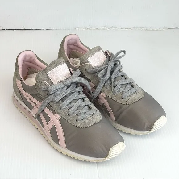 Vintage Onitsuka Tiger by Asics Nylon Suede Pink Grey Athletic Sneakers