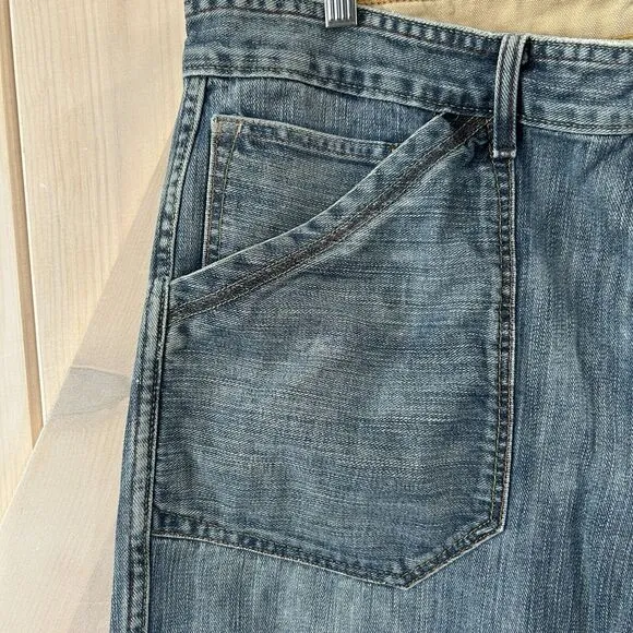 Vintage Ralph Lauren Mens Jeans 38x30 100% Cotton Ayton Carpenter Blue Relaxed