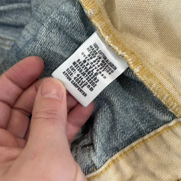 Vintage Ralph Lauren Mens Jeans 38x30 100% Cotton Ayton Carpenter Blue Relaxed