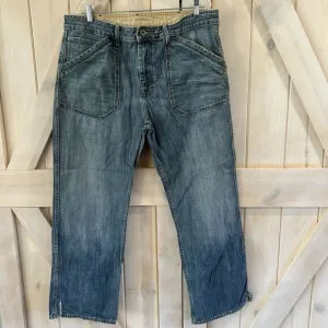 Vintage Ralph Lauren Mens Jeans 38x30 100% Cotton Ayton Carpenter Blue Relaxed