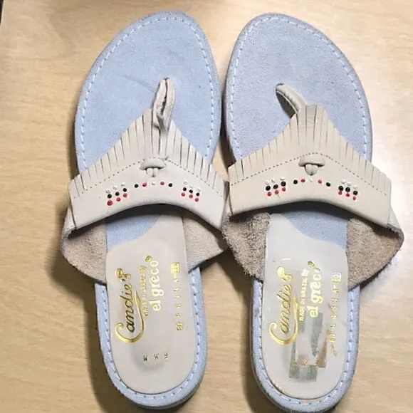 Vintage Candie’s by El Greco Moccasin Sandals Flip Flops
