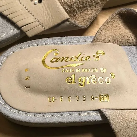 Vintage Candie’s by El Greco Moccasin Sandals Flip Flops