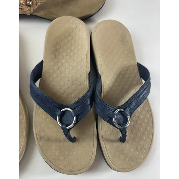 Vionic Bundle Lot of 3 Sets of Sandals Aloe &amp; Floriana Flip Flops Women's Size 9
