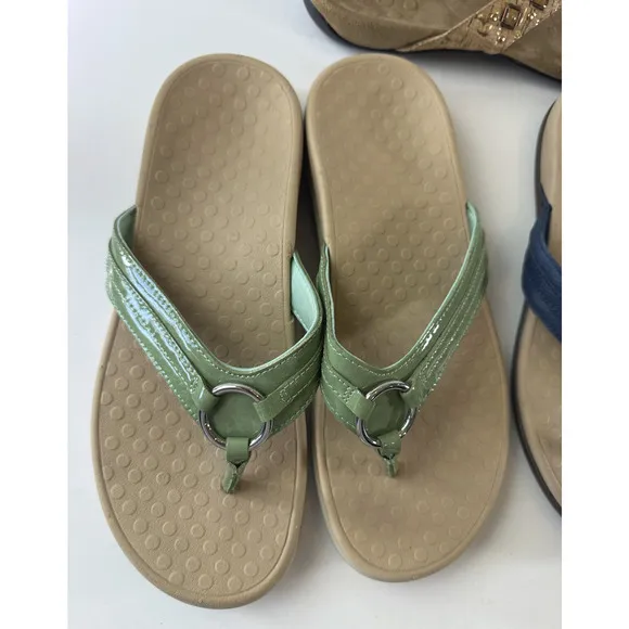 Vionic Bundle Lot of 3 Sets of Sandals Aloe &amp; Floriana Flip Flops Women's Size 9