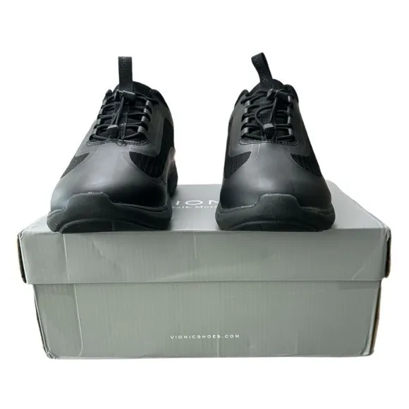 Vionic Guinn Shoes Sneakers Black Waterproof Ripstop Bungee Lace Women’s Size 7