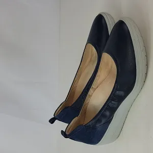 Vionic Jacey Wedge Slip-Ons Blue Navy Women's Shoes