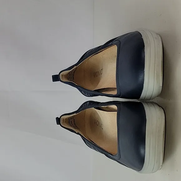 Vionic Jacey Wedge Slip-Ons Blue Navy Women's Shoes