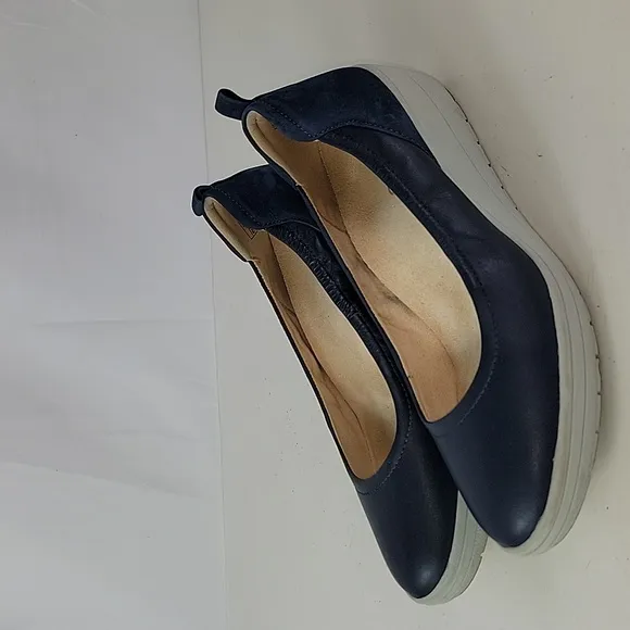 Vionic Jacey Wedge Slip-Ons Blue Navy Women's Shoes