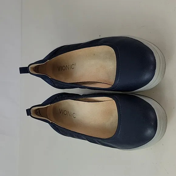 Vionic Jacey Wedge Slip-Ons Blue Navy Women's Shoes