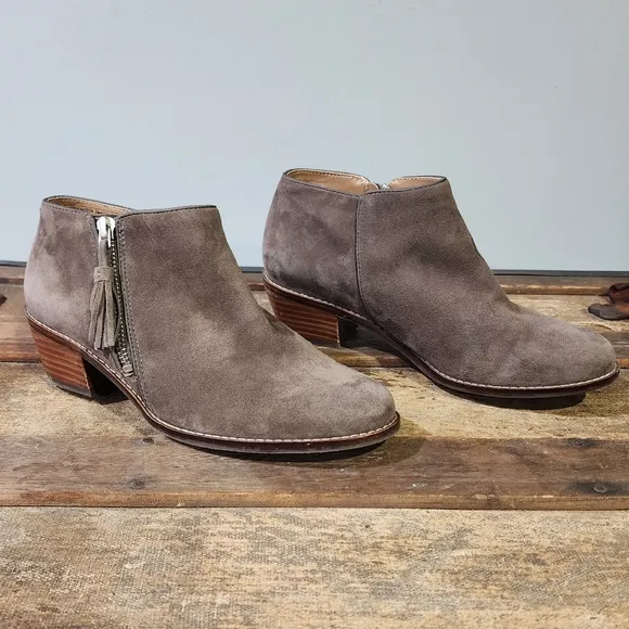 Vionic Joy Serena Weather Resistant Suede Chelsea Boots with Tassled Side Zipper