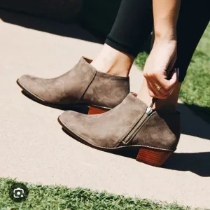 Vionic Joy Serena Weather Resistant Suede Chelsea Boots with Tassled Side Zipper
