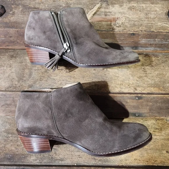 Vionic Joy Serena Weather Resistant Suede Chelsea Boots with Tassled Side Zipper
