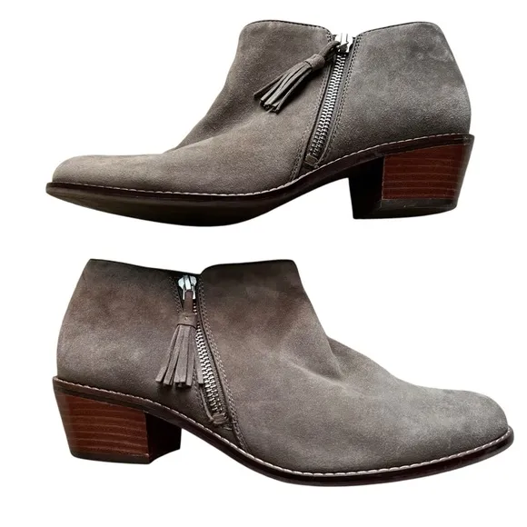 Vionic Serena Women’s Gray Leather Ankle Boots size 9