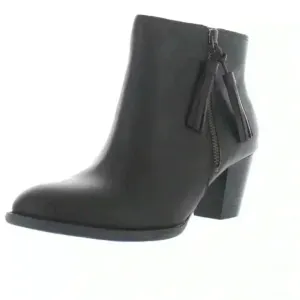 Vionic Womens Madeline Leather Dressy Ankle Boots Size 8 In Black