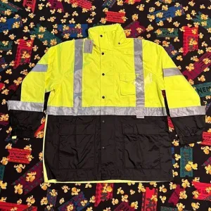 Visibility Enhanced Apparel 3M Scotchlite Waterproof Hidden Hood Jacket / Size L