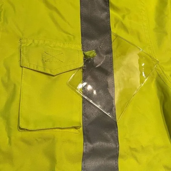 Visibility Enhanced Apparel 3M Scotchlite Waterproof Hidden Hood Jacket / Size L