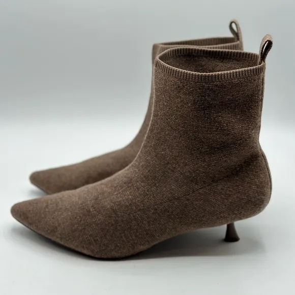 Vivaia Pointed-Toe Wool Ankle Heel Booties Size 42