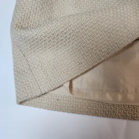 Vivienne Tam Textured Wool Beige Mini Skirt Size 8
