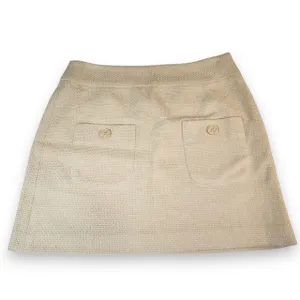 Vivienne Tam Textured Wool Beige Mini Skirt Size 8