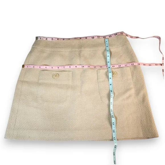 Vivienne Tam Textured Wool Beige Mini Skirt Size 8
