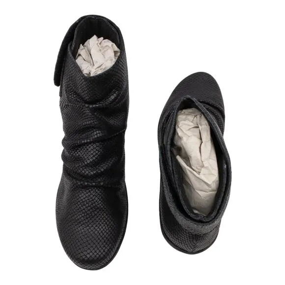 Walking Cradles Black Harlow Soft Leather Ankle Boots 8.5 Women's