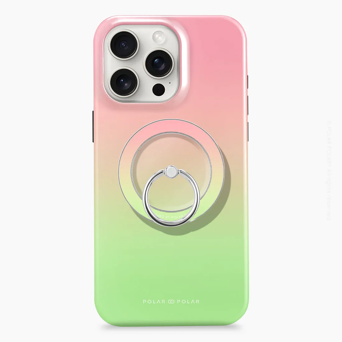 Watermelon Pastel - Silver MagSafe Phone Grip and Ring Holder Stand
