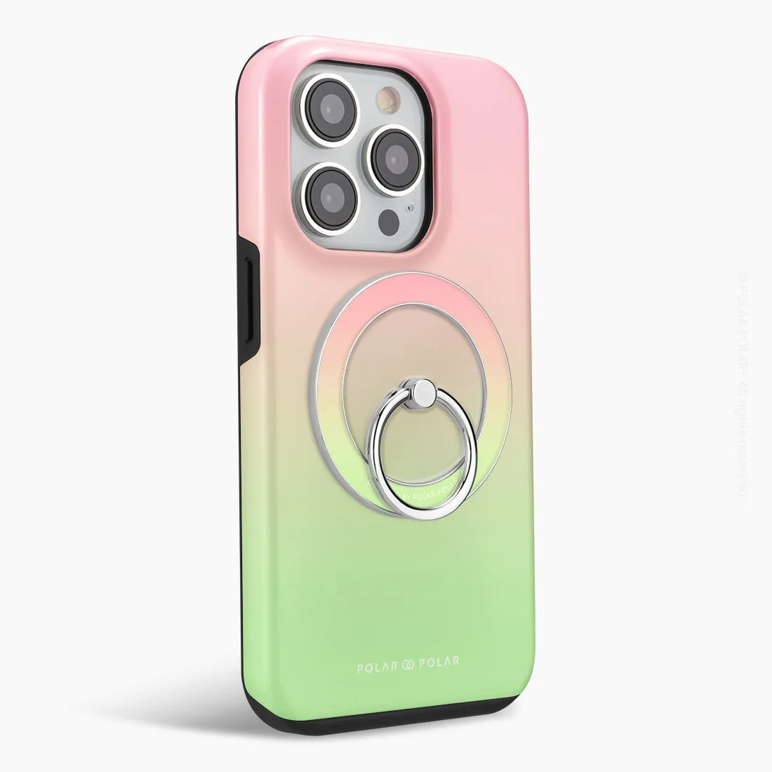 Watermelon Pastel - Silver MagSafe Phone Grip and Ring Holder Stand