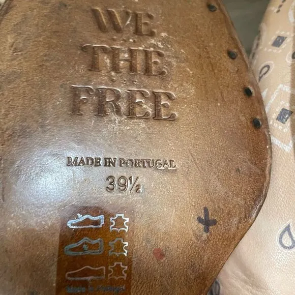 We The Free Wesley Bandana Printed Ankle Boots Size 39.5 New without Box