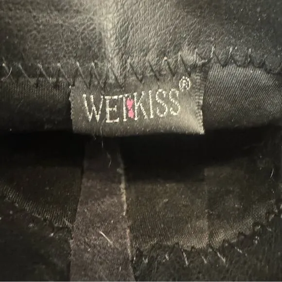 Wetkiss Women’s Black Faux Leather Platform Ankle Boots Size 9.5 Y2K Goth Bratz