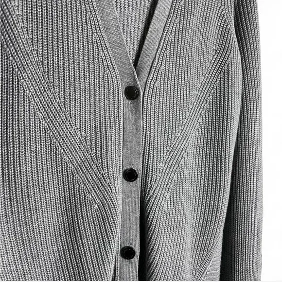 White House Black Market Grey Longline Cardigan Sweater, NWT, Size L