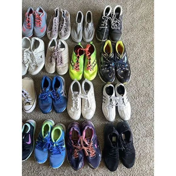 Wholesale Lot 10 Shoes Nike Adidas Vans ASICS Puma Sneakers Cleats Mixed sizes
