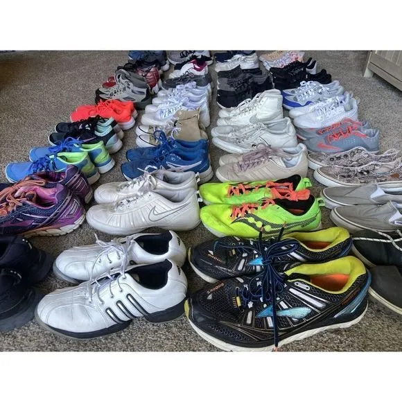 Wholesale Lot 10 Shoes Nike Adidas Vans ASICS Puma Sneakers Cleats Mixed sizes