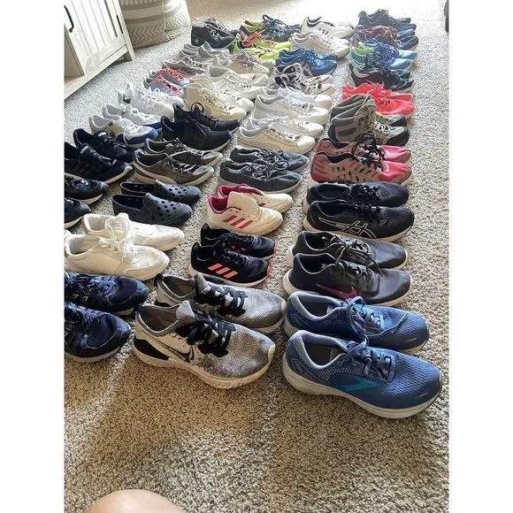 Wholesale Lot 10 Shoes Nike Adidas Vans ASICS Puma Sneakers Cleats Mixed sizes