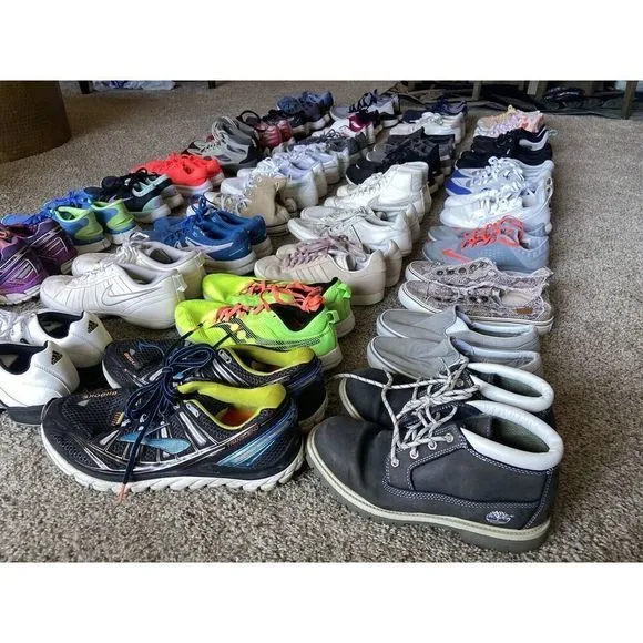 Wholesale Lot 10 Shoes Nike Adidas Vans ASICS Puma Sneakers Cleats Mixed sizes