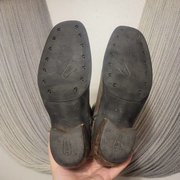 Wolky Alpine Gray Leather Ankle Boots Sz 39