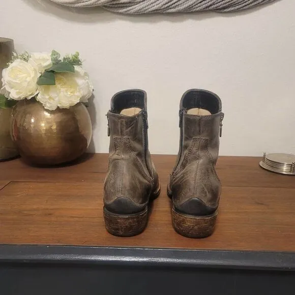 Wolky Alpine Gray Leather Ankle Boots Sz 39