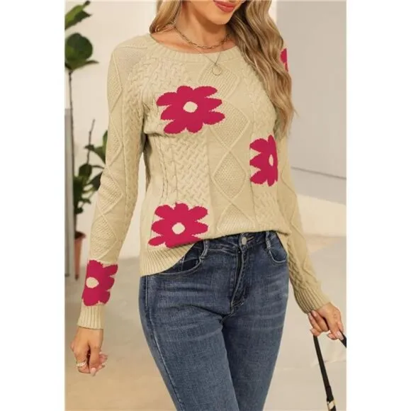 Womens 2024 Fall Pullover Sweaters Rose