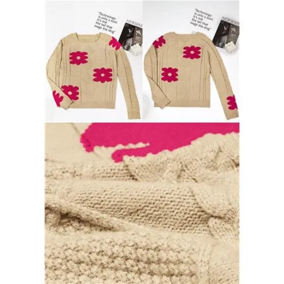 Womens 2024 Fall Pullover Sweaters Rose